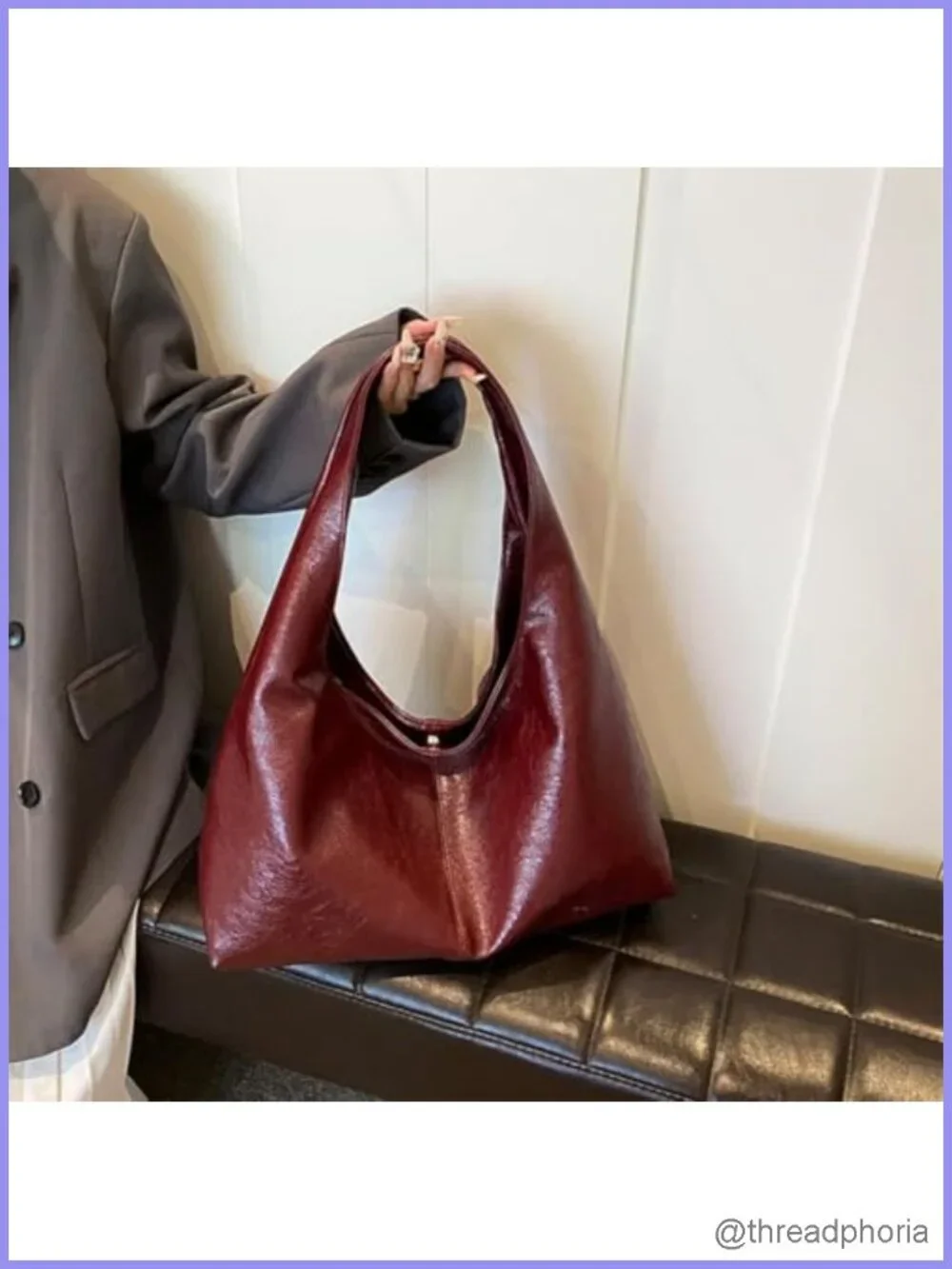 Large Slouchy Hobo Tote Bag Faux Leather Work Tote